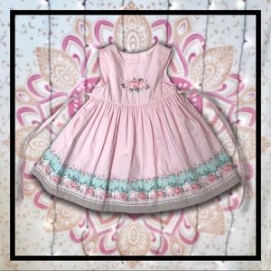 Baby Girl Pink Pleated Flower Dress Size 3-6 Month